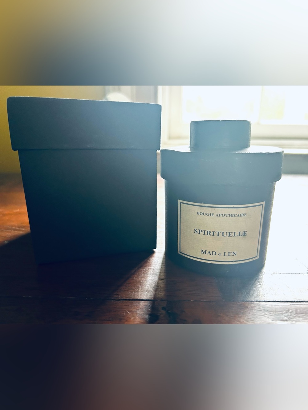 Mad et Len empty black iron Spirituelle luxury French candle vessel.